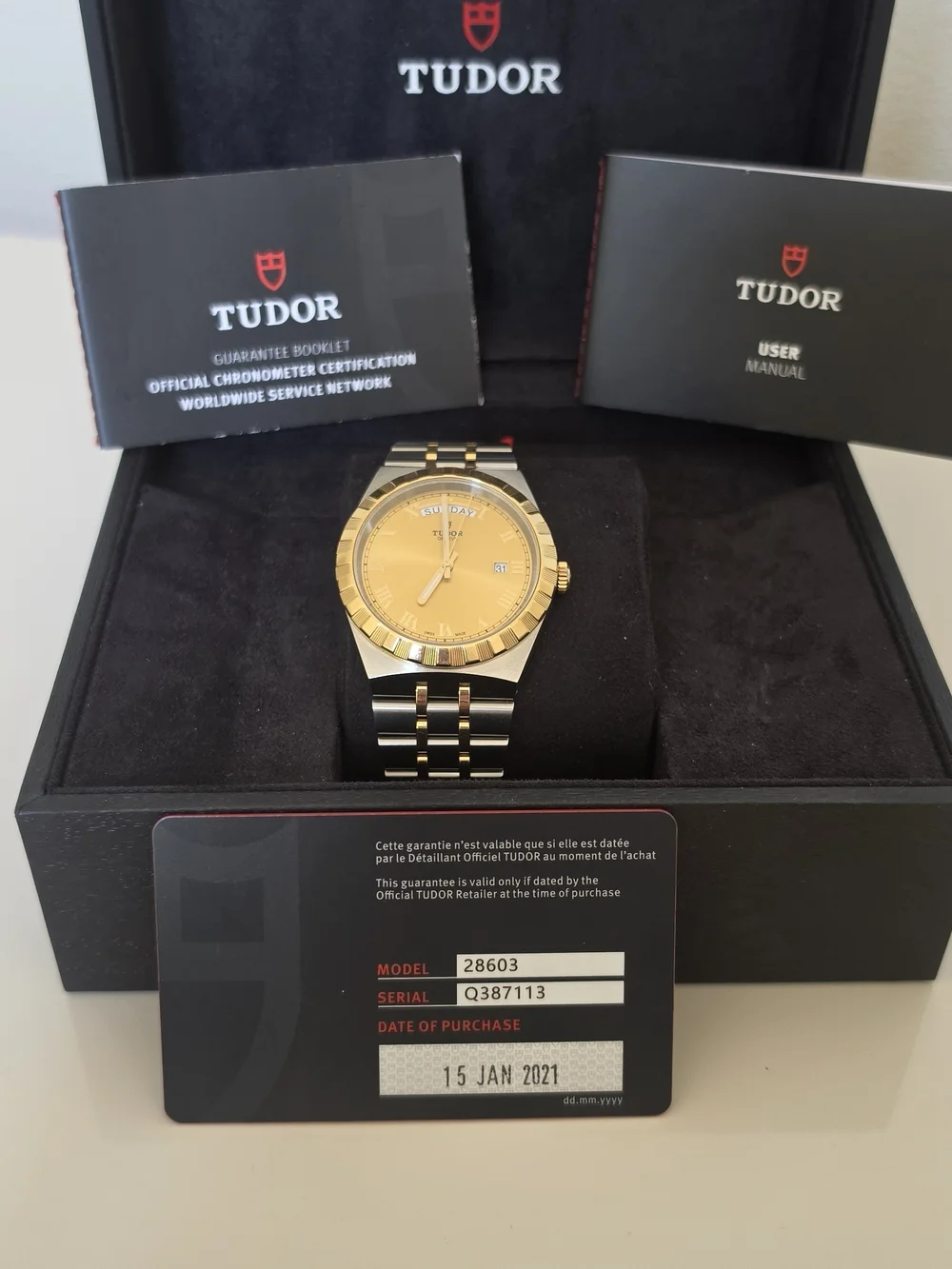 2021 Tudor Royal With Box and Papers. Gold Dial Gold/stainless Day/date 41mm